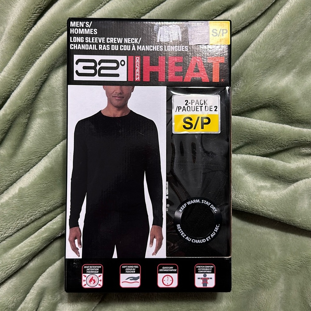 32 Degrees Heat Long Sleeve Crew Neck 2pk